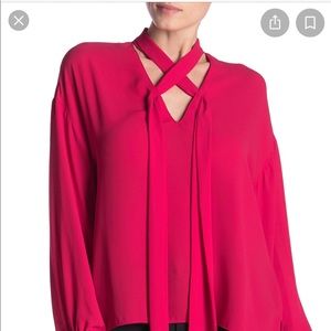 Bailey 44 Scarf Cross Front Blouse in Pink